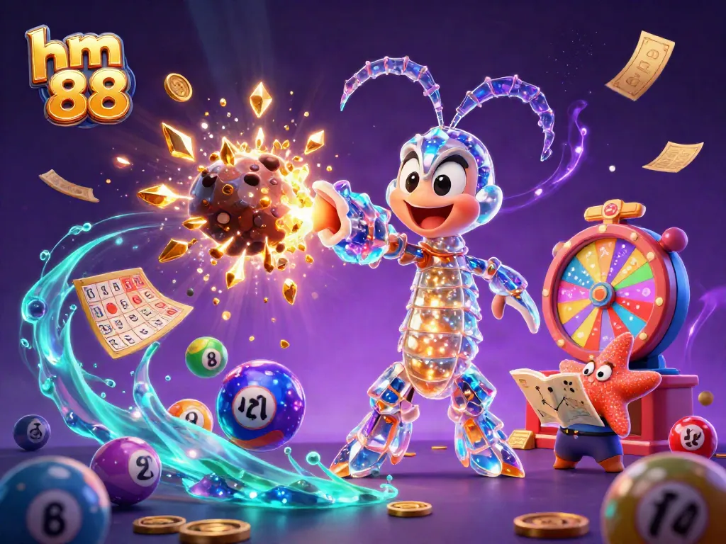 Experience excitement at hm 88, where a galactic samurai shrimp uncovers riches in a vibrant casino scene.