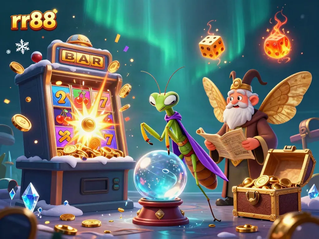 Experience the rr88 casino magic with vibrant characters and jackpot excitement in a unique digital scene.