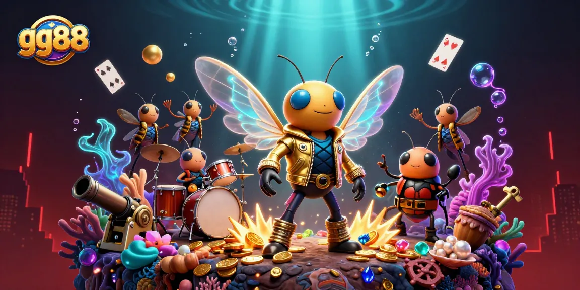 Experience thrilling gameplay at gg88 with a vibrant underwater casino featuring animated characters and treasures.