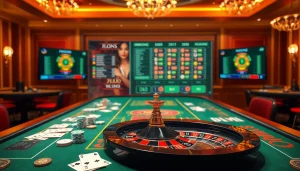 Engaging online gambling scene with players enjoying games at https://nk88zz.bio/ featuring roulette, poker, and excitement.