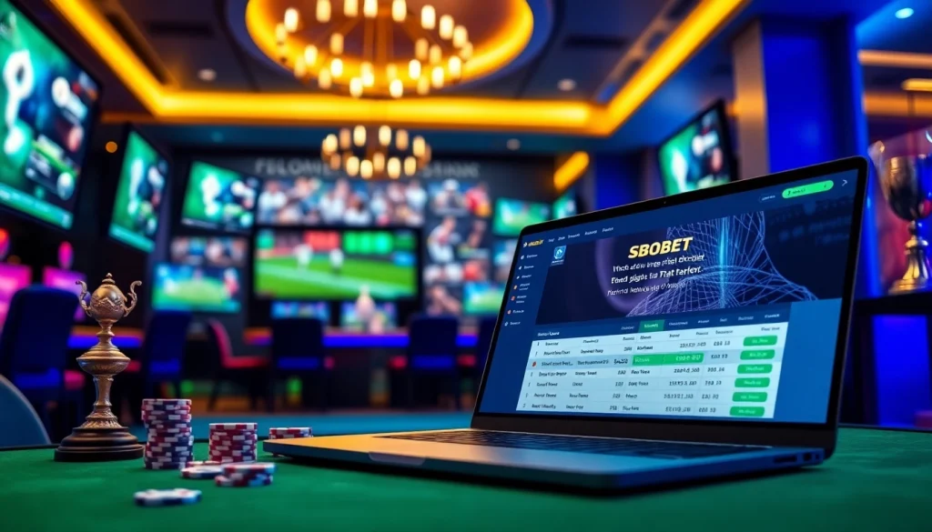 SBOBET.dance online betting platform with vibrant gaming lounge atmosphere