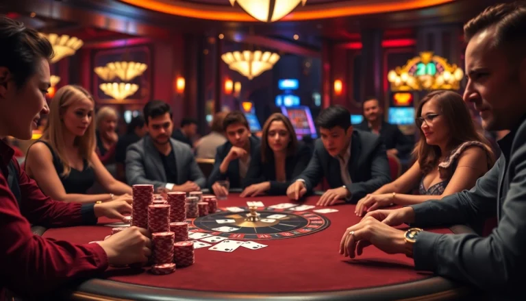 Experience the thrill of gambling at https://ski10.org/ with a vibrant casino setting featuring poker and roulette.