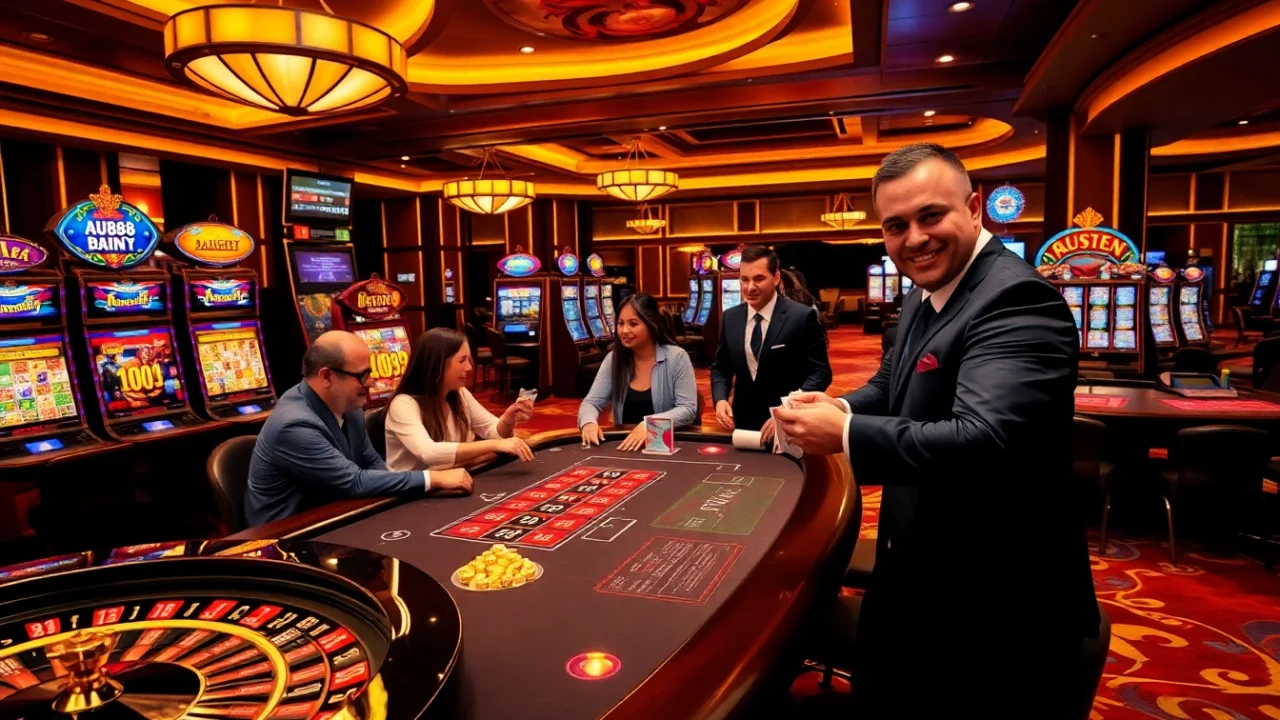 Experience high-stakes games at AU88 casino with vibrant tables and engaging atmosphere.