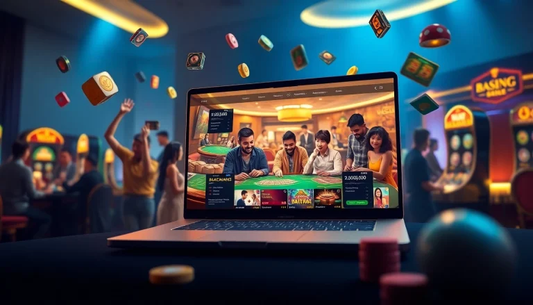 Experience the vibrant online gaming world at w88.nyc with engaging casino visuals and excited players.