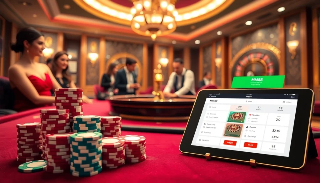 Experience the thrill of poker at MM88's luxurious casino table.