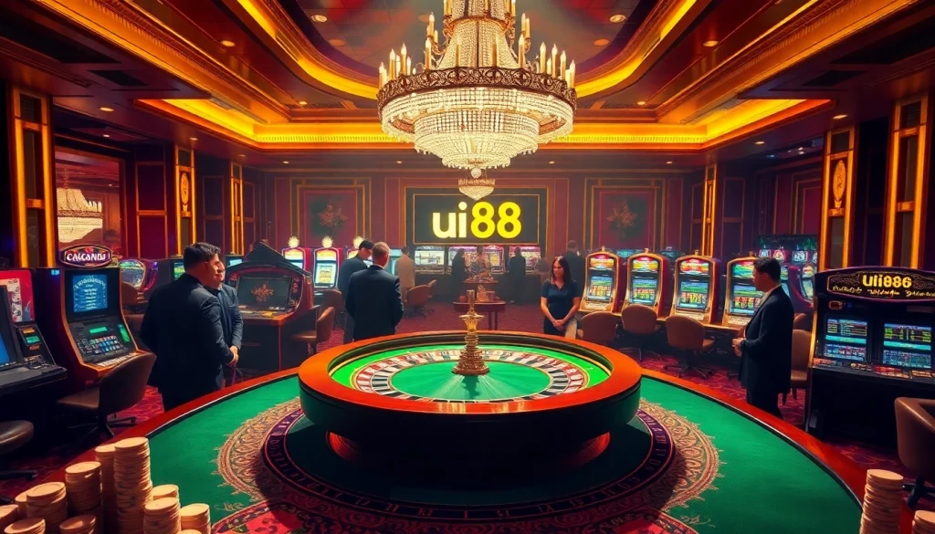 Experience the thrill of betting at uu88's luxurious casino with vibrant tables and exciting games.