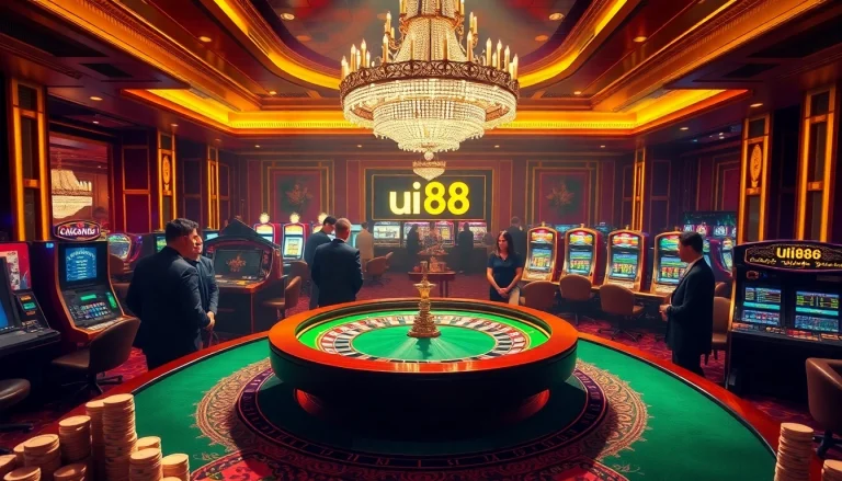 Experience the thrill of betting at uu88's luxurious casino with vibrant tables and exciting games.