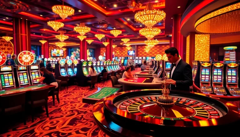 Experience the thrill of betting with dom88.us.com's exciting casino floor and vibrant gaming atmosphere.