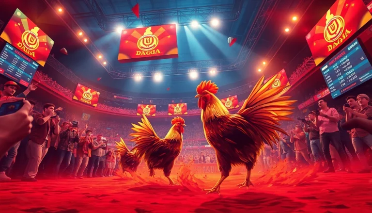 Experience live betting excitement on dagawin.live with thrilling rooster fights and vibrant gaming atmosphere.