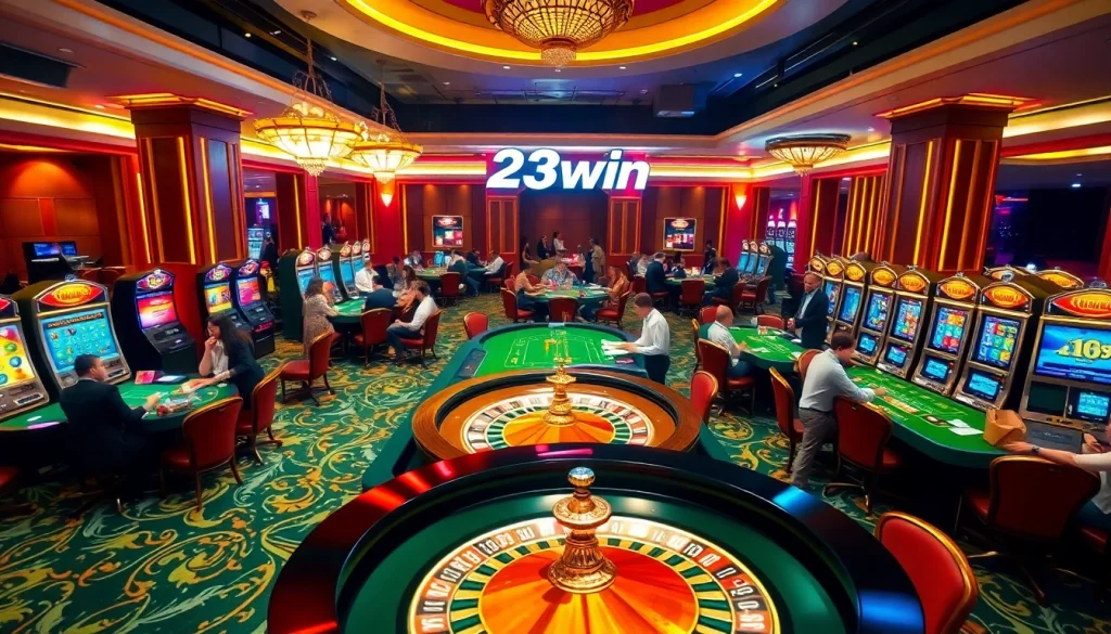 Experience the thrill of gaming at 23win casino with exciting tables and vibrant slot machines.