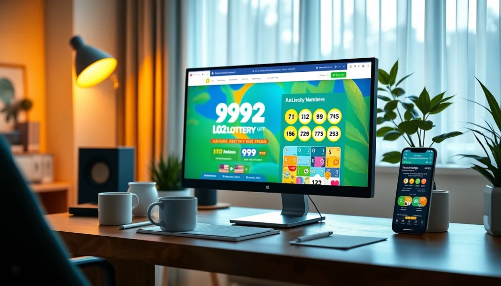 Engaging online platform for 92 lottery showcasing colorful tickets and winning numbers.