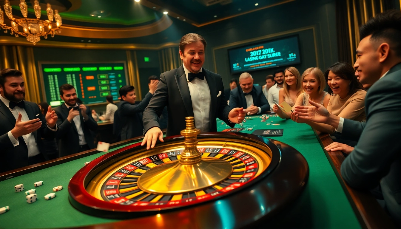 Experience DA88 excitement at a luxurious casino with thrilling table games and players enjoying high-stakes action.