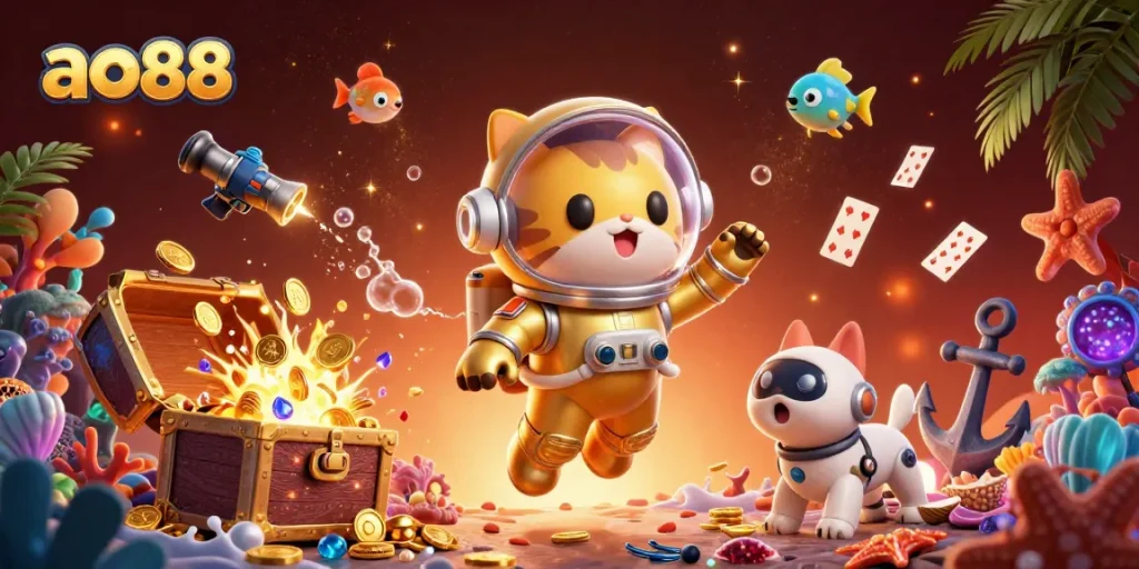 Experience exhilarating gaming at ao88 with vibrant characters and treasure-filled adventure.